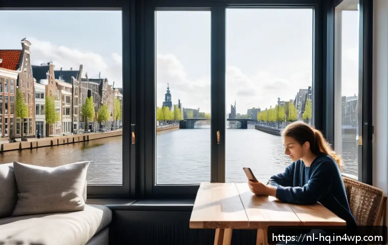 행동 변화에 필요한 자기 관리 기술 - A serene morning scene in a modern Dutch apartment where a young adult dressed in casual comfortable...